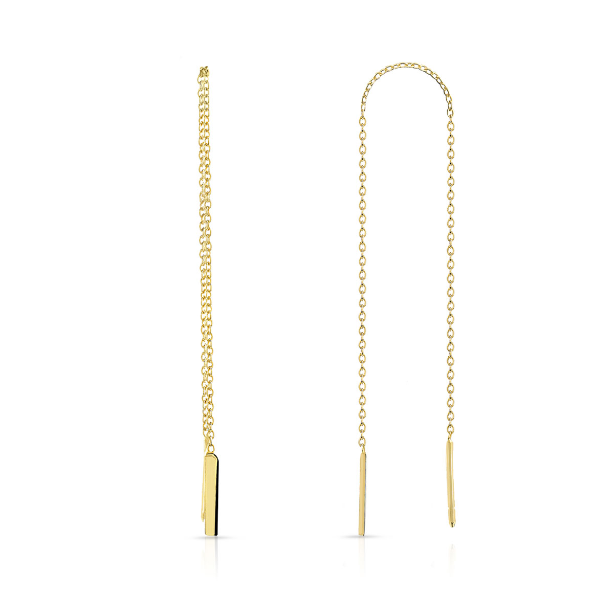 Boucles d'oreilles or 375 jaune pendants