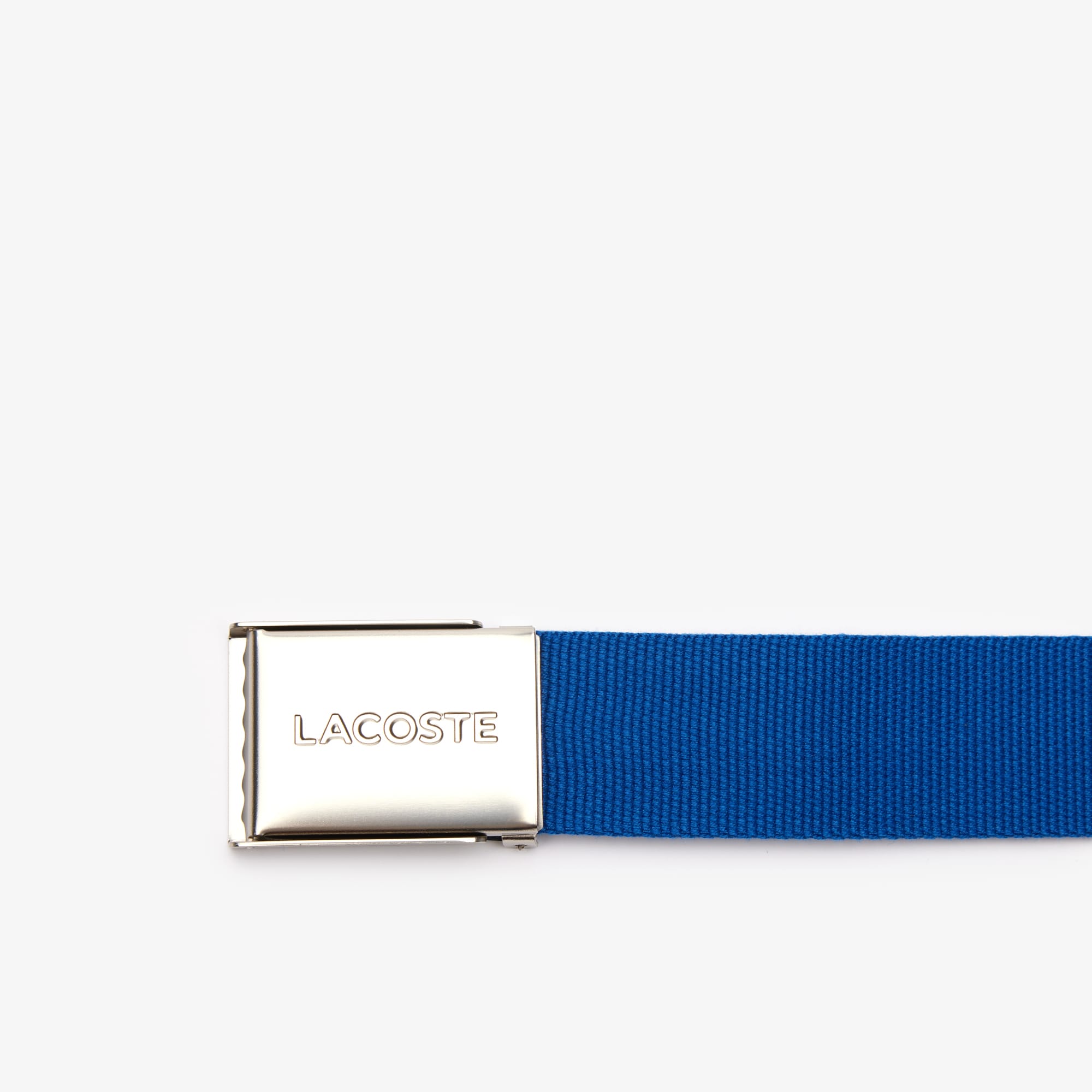 Ceinture sangle boucle gravée Lacoste Édition Made in France Ceintures - Bleu - Lacoste - Homme