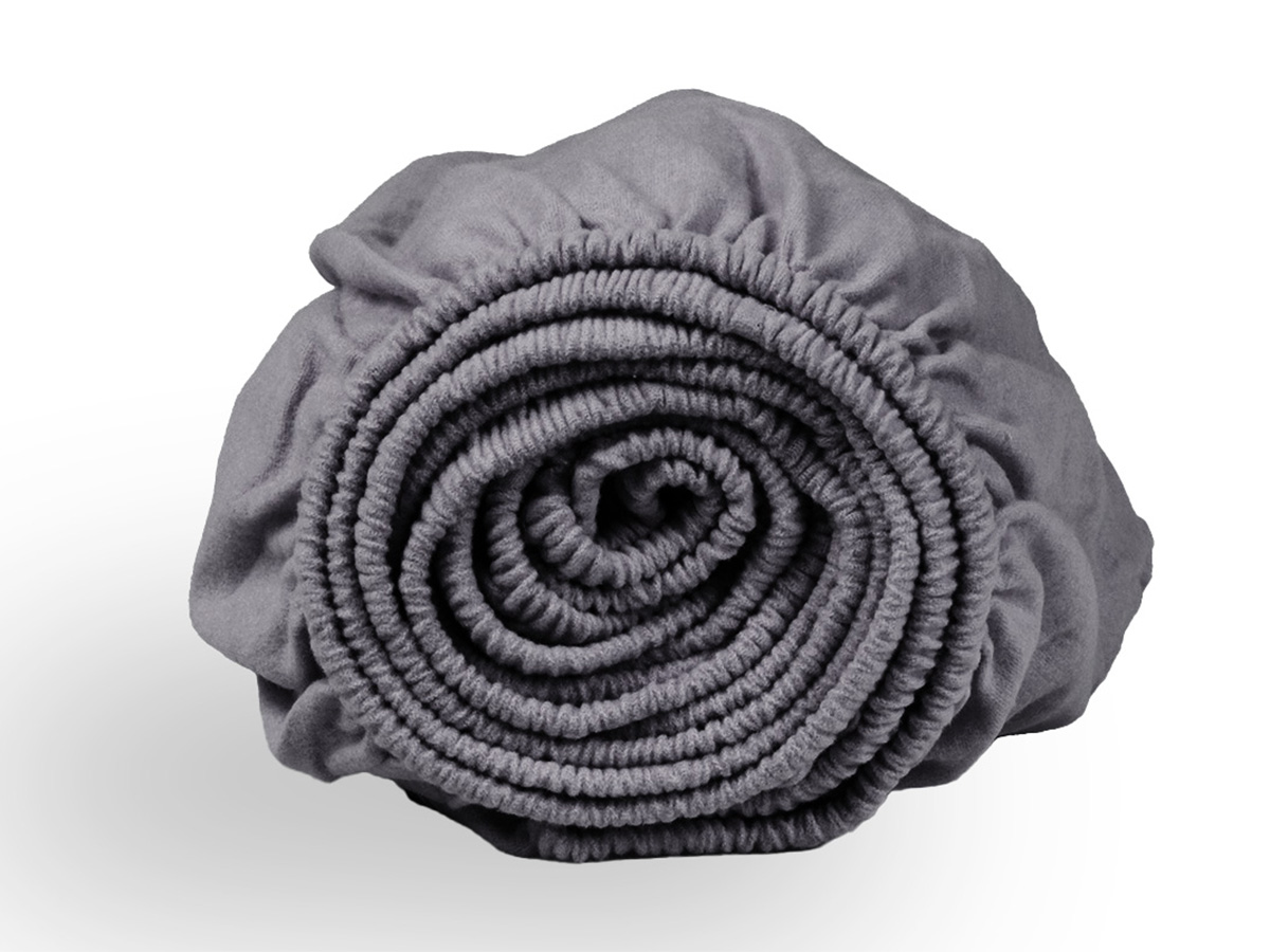 DoubleDry Flanel 90x200 cm hoeslaken - grijs