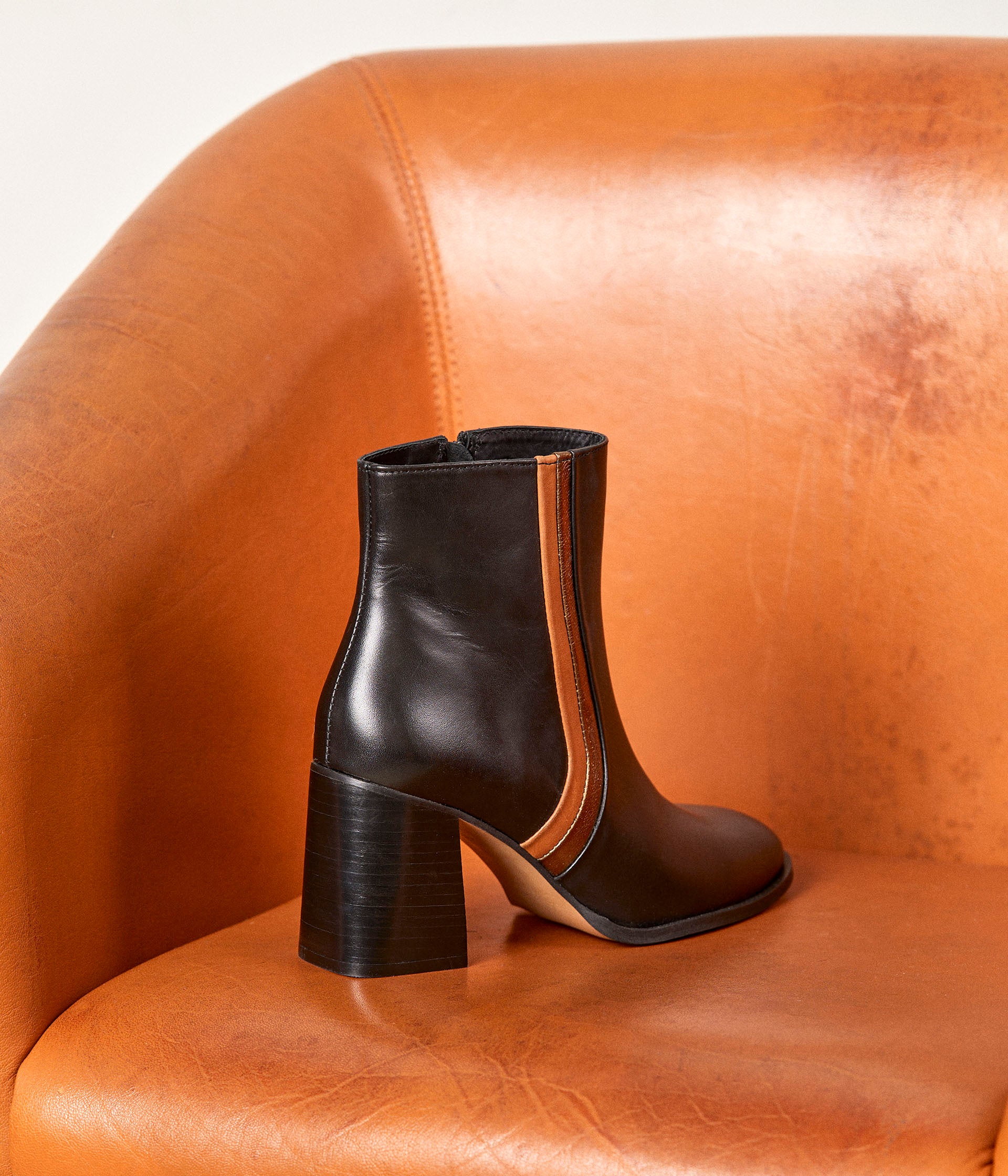 Boots cuir à talon Jeannette