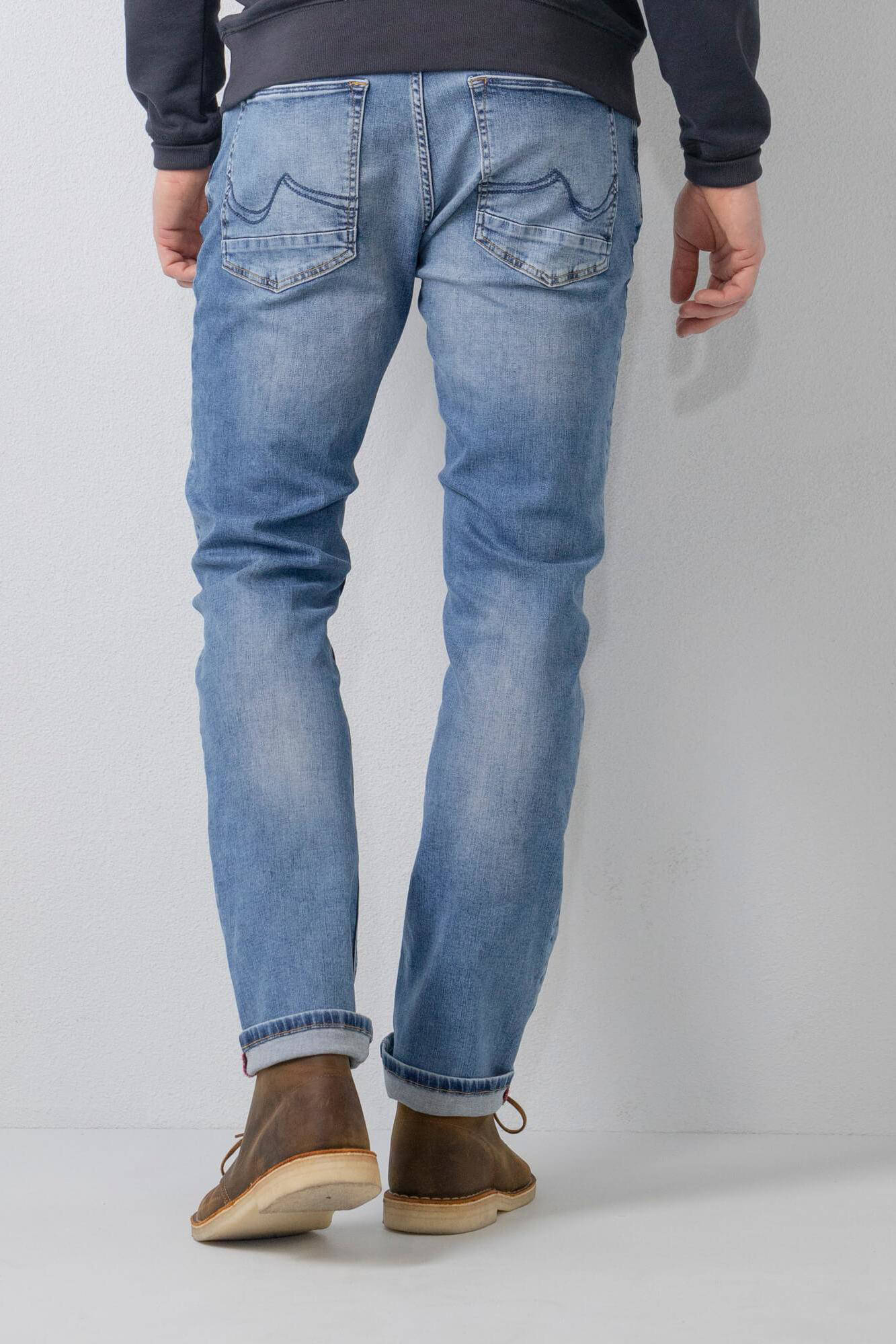 Petrol Industries regular tapered fit jeans RUSSEL met riem light used