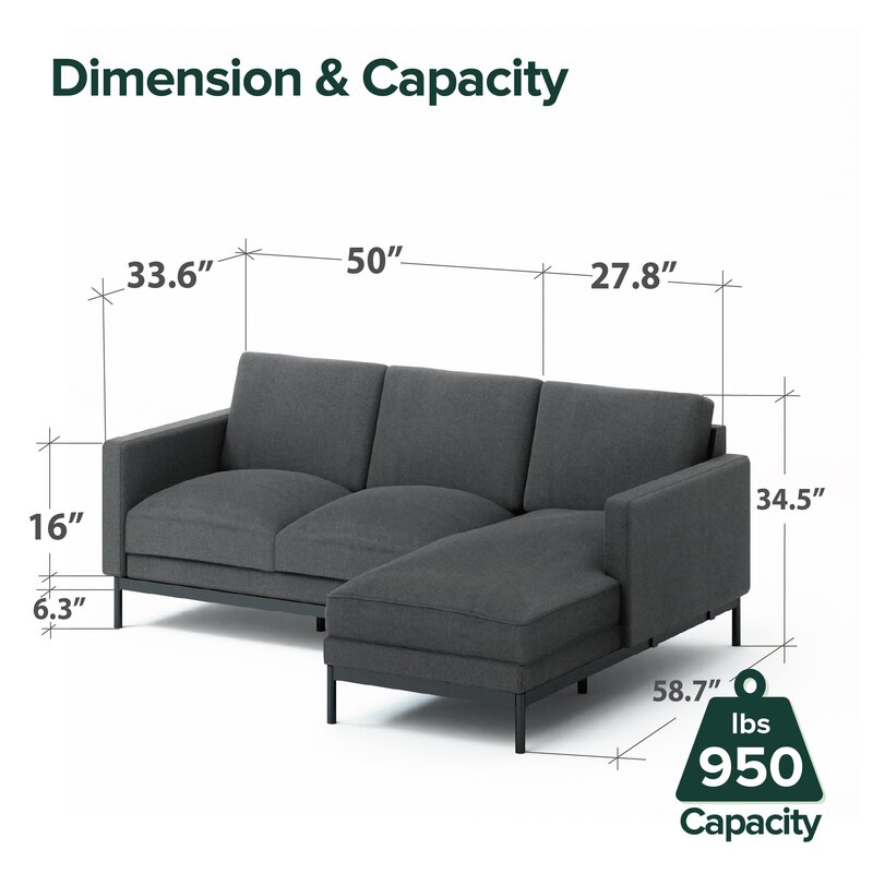 77&prime;&prime; Wide Reversible Sofa & Chaise