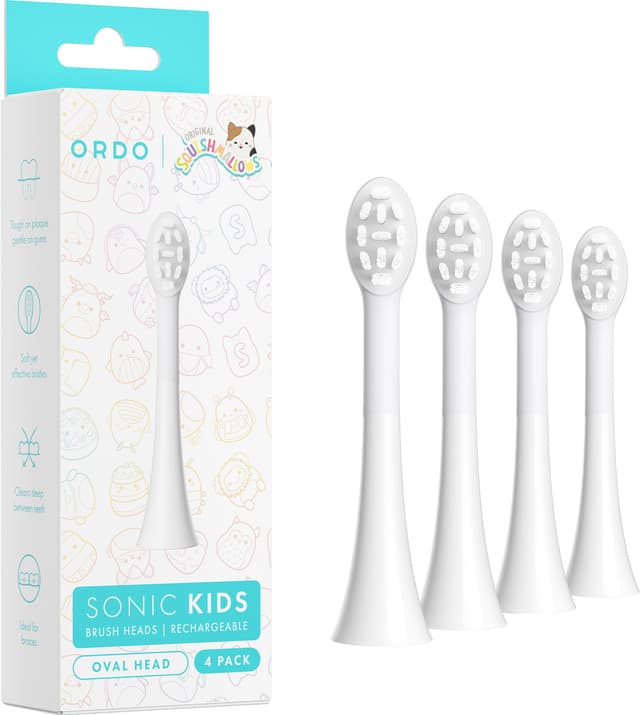 Ordo Sonic Kids tandbørstehovede 4-pakke (hvid)