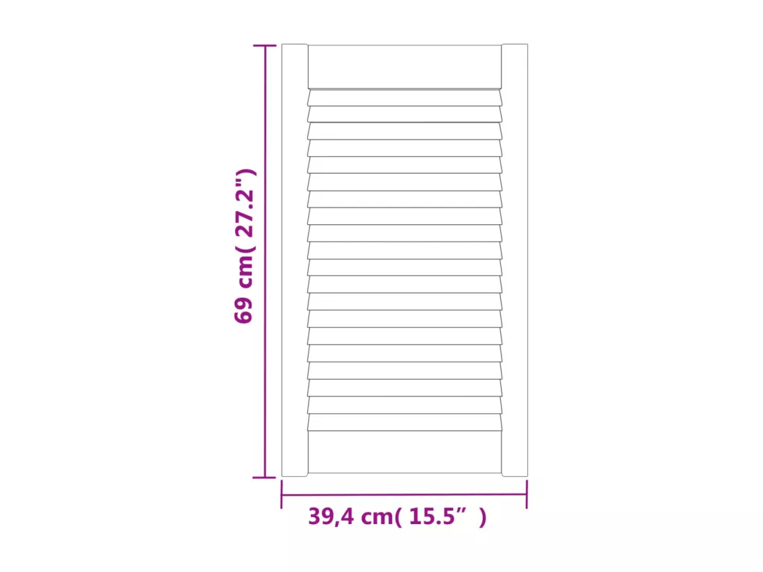 Portes d'armoire à persiennes 2 pcs blanc 69x39,4 cm pin massif
