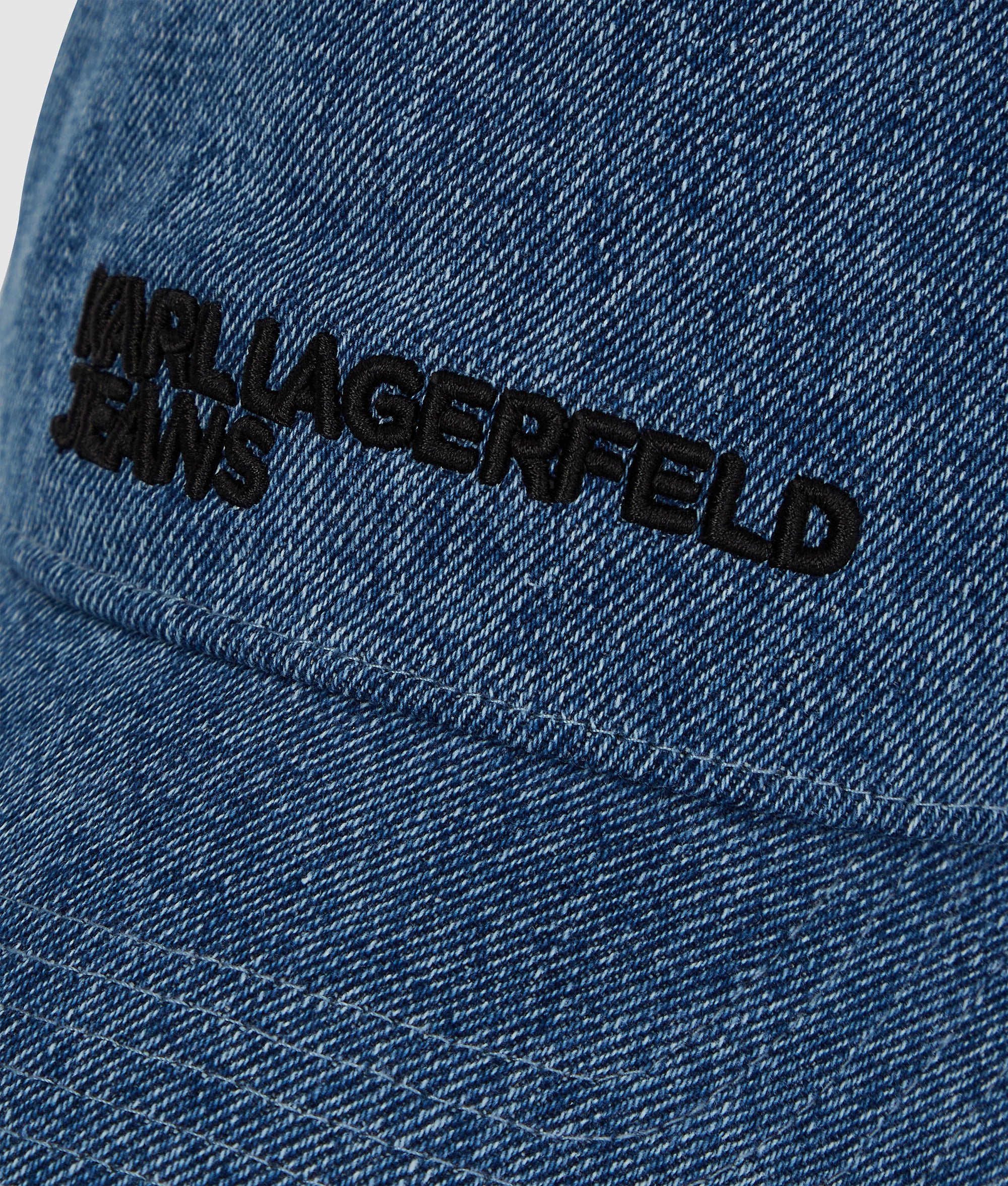 Tweekleurige pet van licht denim