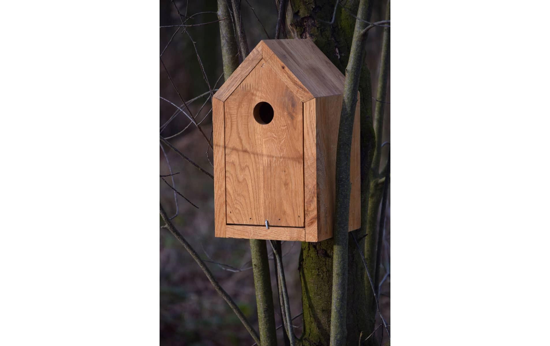 Nistkasten Design, 16 x 16 x 28.5 cm, Holz, BraunVogelnistkasten mit Spitzdach