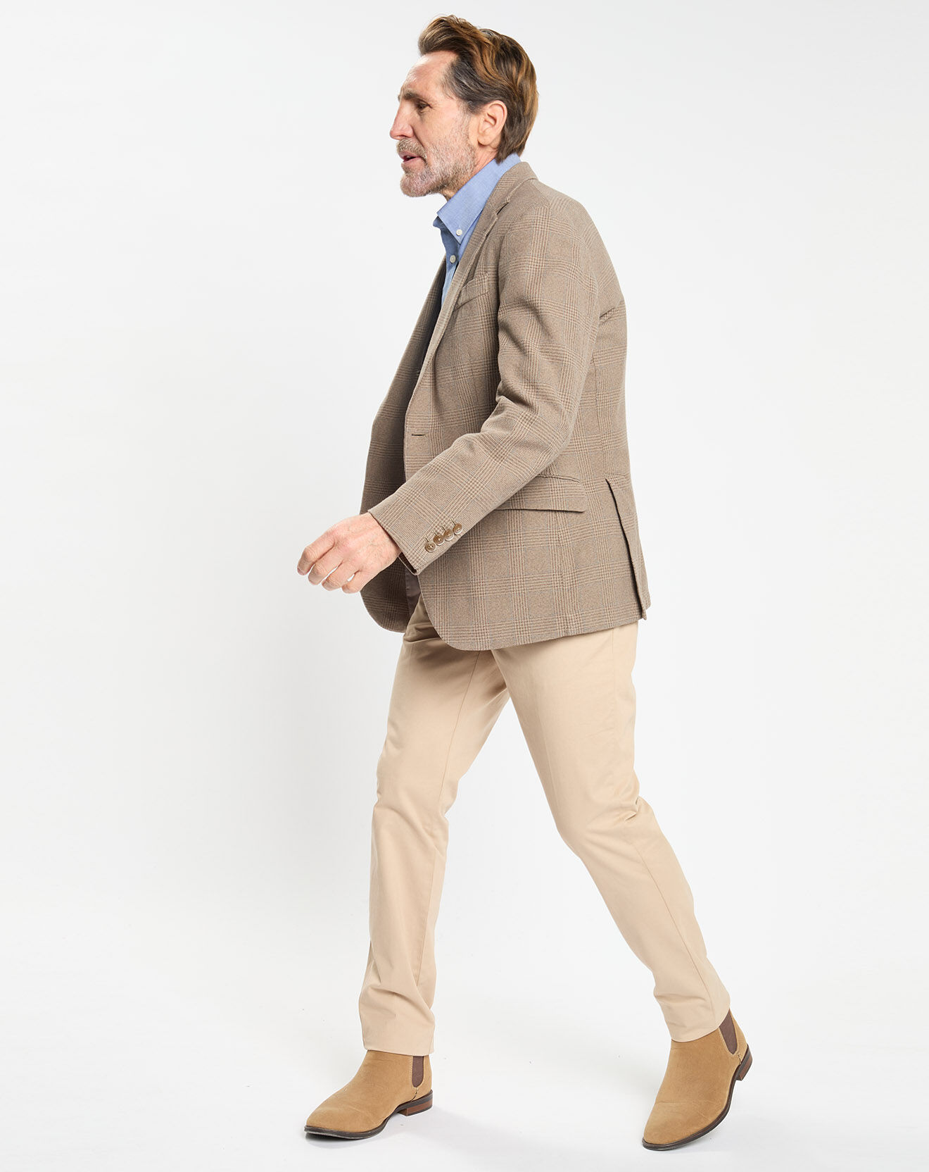 Hackett London Veste à imprimé Prince de Galles beige foncé