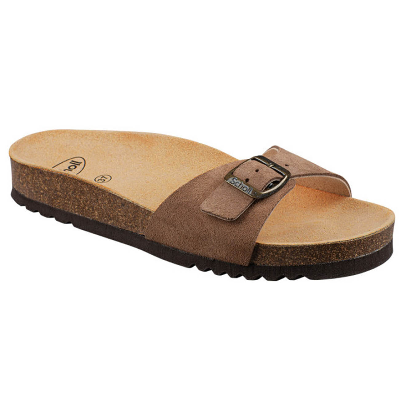 Scholl Mules en Velours de Cuir Estelle taupe