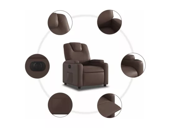 Fauteuil inclinable électrique Marron Similicuir