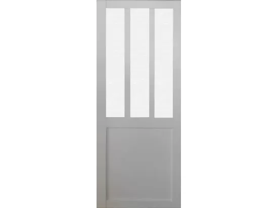 Porte Coulissante Atelier Blanc Vitre Depoli H204 X L83 Gd Menuiseries