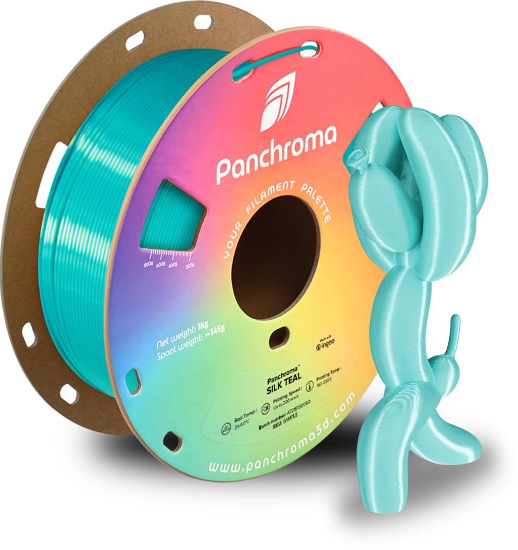 Polymaker  Panchroma™ PLA Silk Teal, 1,75 mm / 1000 g    Der Glanz der Eleganz in Teal