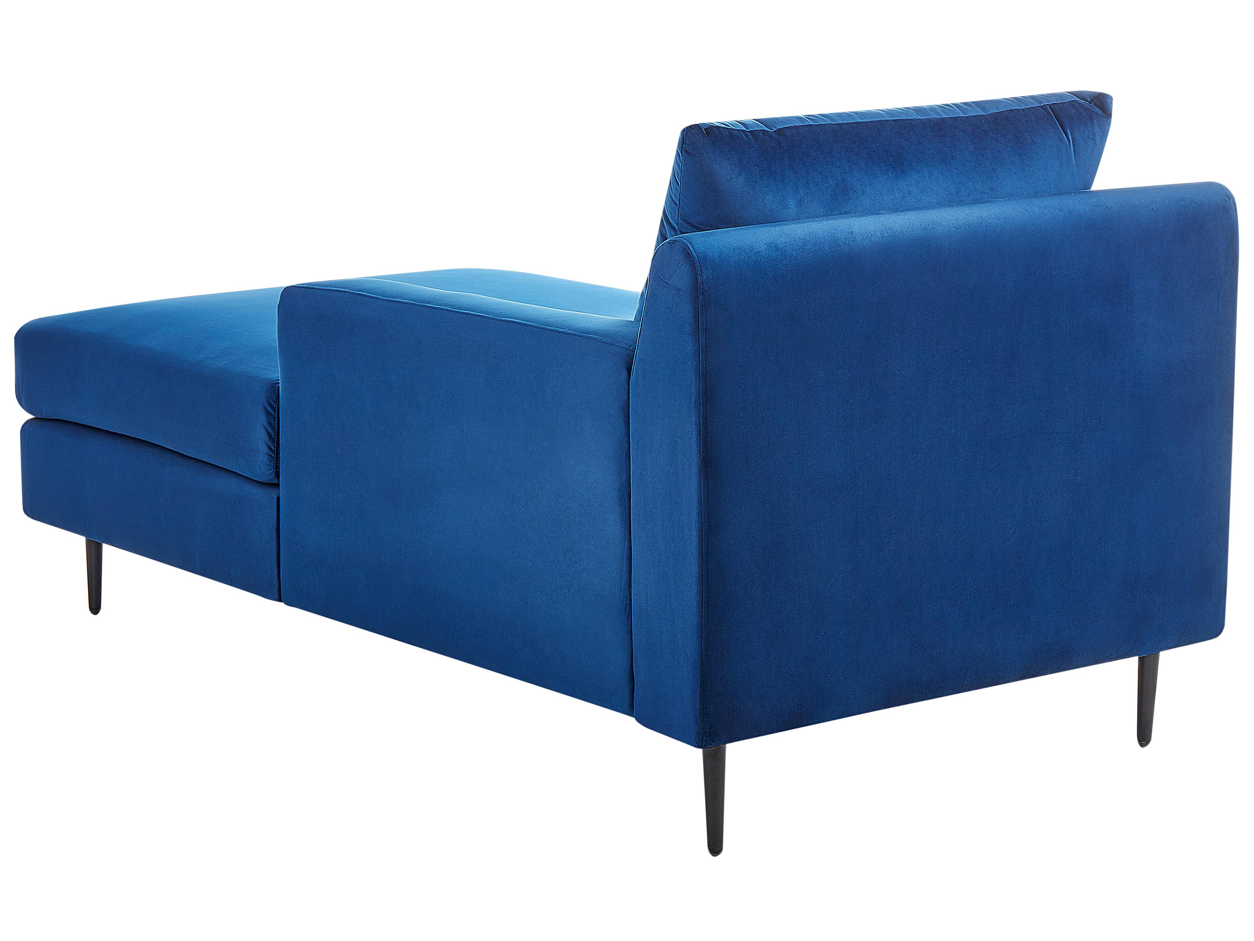 Chaise longue GUERET Fluweel Marineblauw