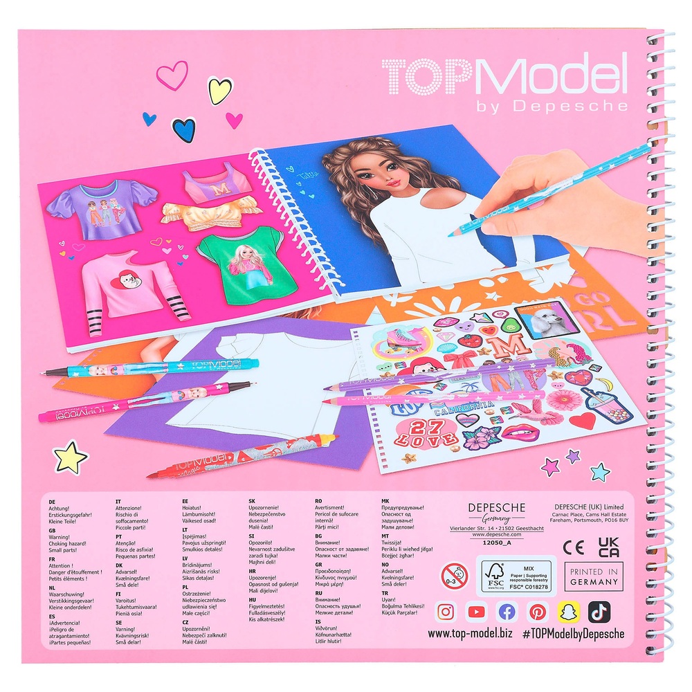 TOPModel T-Shirt Designer Malbuch
