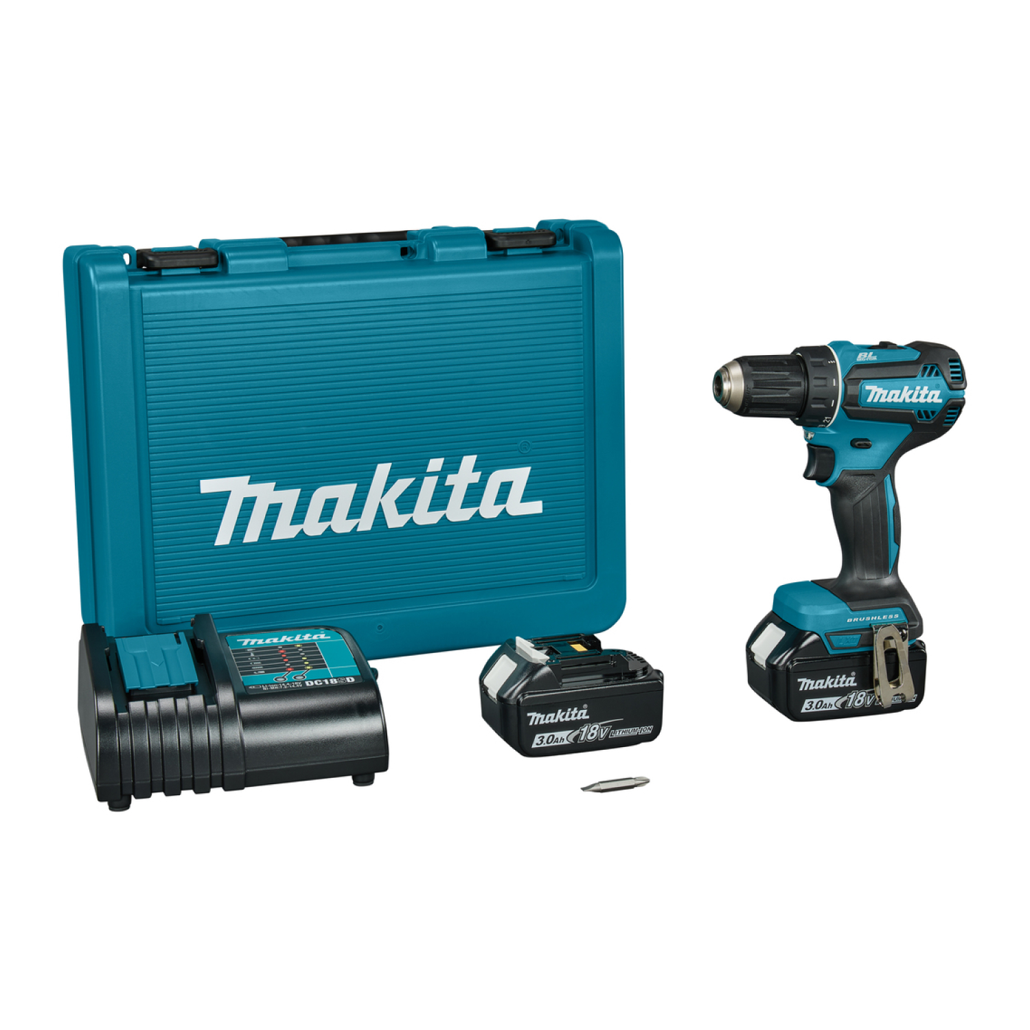 Makita DDF485SFE 18V Li-Ion accu boor-/schroefmachine set (2x 3.0Ah) in koffer - koolborstelloos