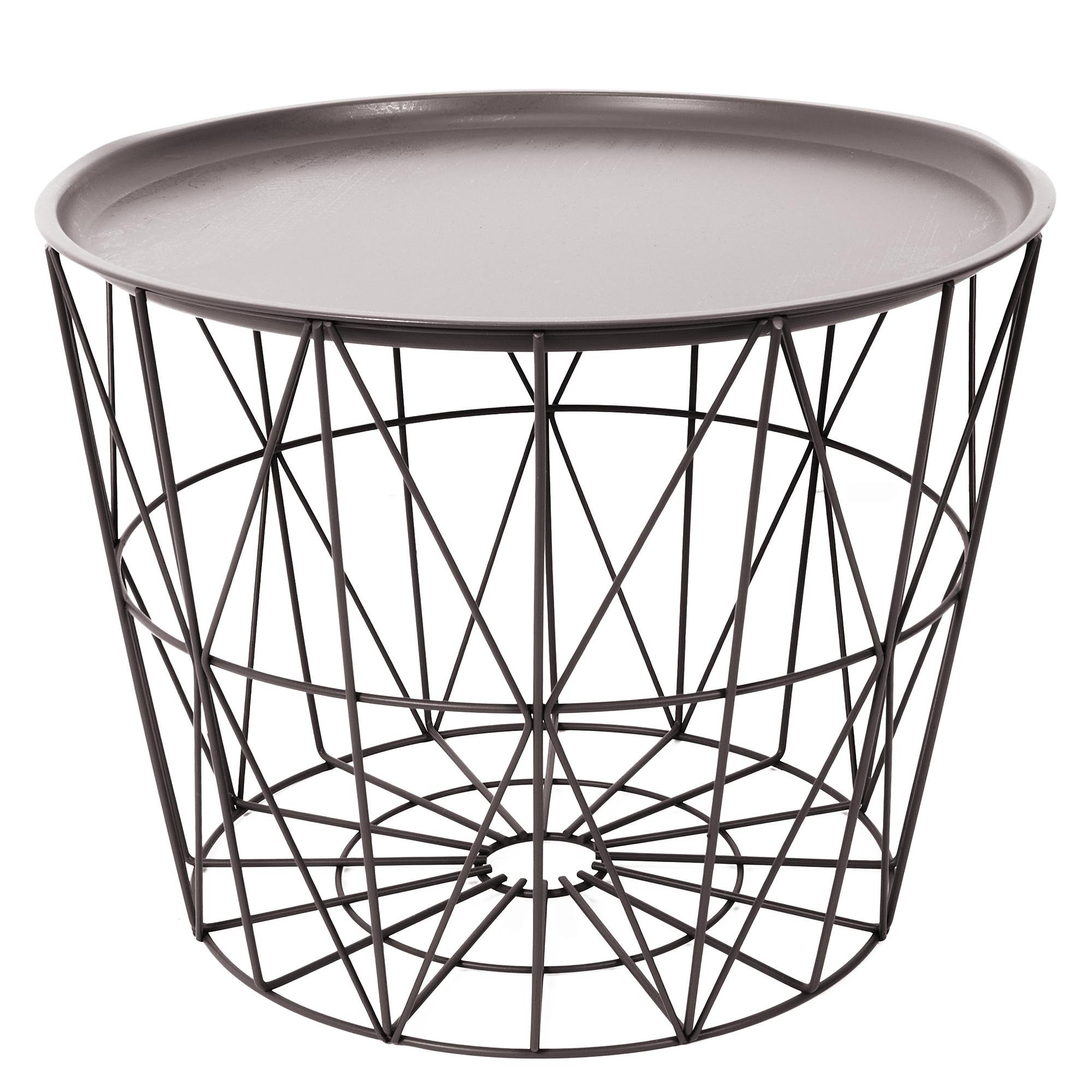 TABLE FILAIRE METAL TAUPE D.50CM