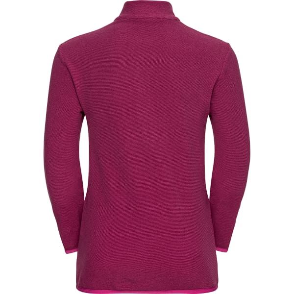 Sweat polaire randonnée ODLO MID LAYER 1/2 ZIP ROY KIDS STRIPE FESTIVAL FESTIVAL FUCHSIA - RASPBERRY FUDGE