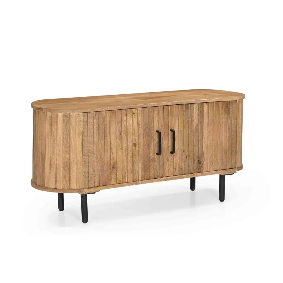 Tv-meubel Naturel - Mangohout - 120cm - Tv-meubel Merel