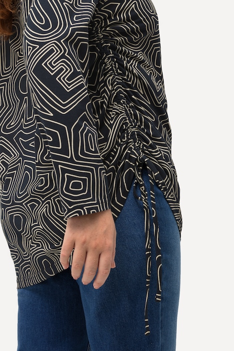 Shirt, Saumband, Stehkragen, Langarm, Biobaumwolle