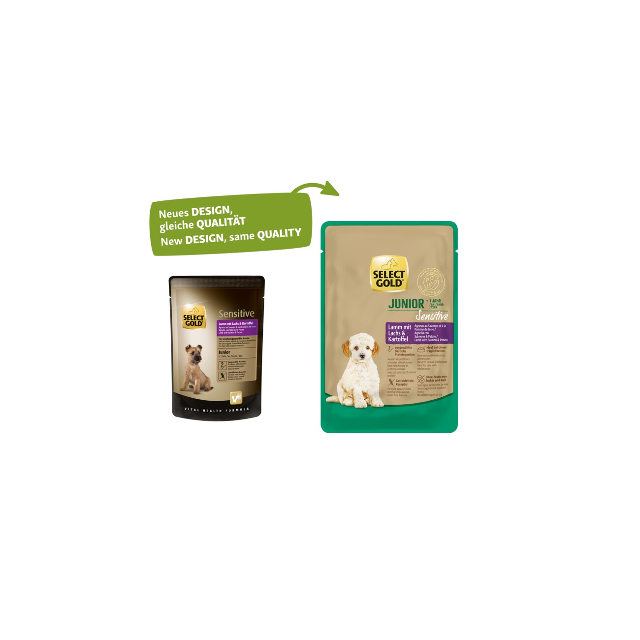 SELECT GOLD Nassfutter Hund Sensitive Junior 12x100 g
