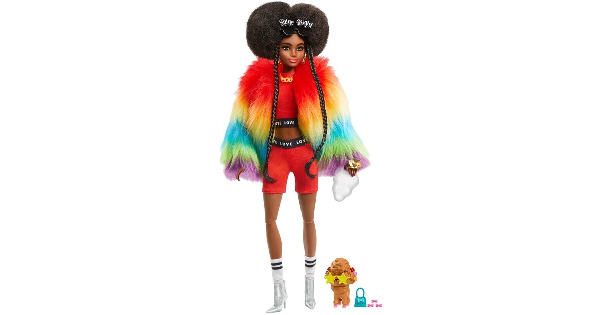 BarbieExtra #1 - Rainbow Coat with Pet Poodle Pop