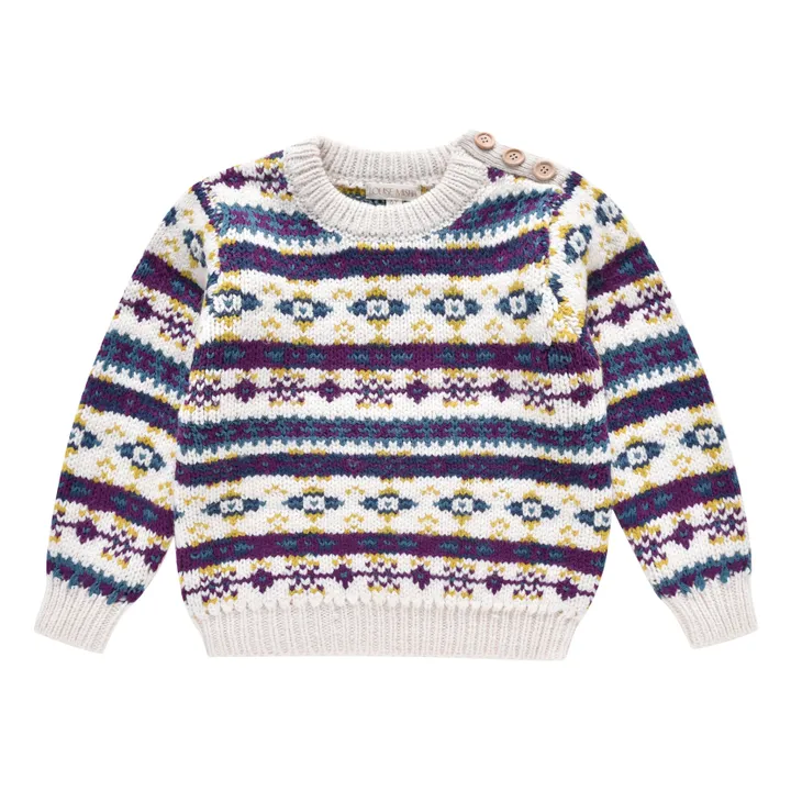 Louise Misha Pull Laine et Alpaga Jacquard Lounis | Ecru