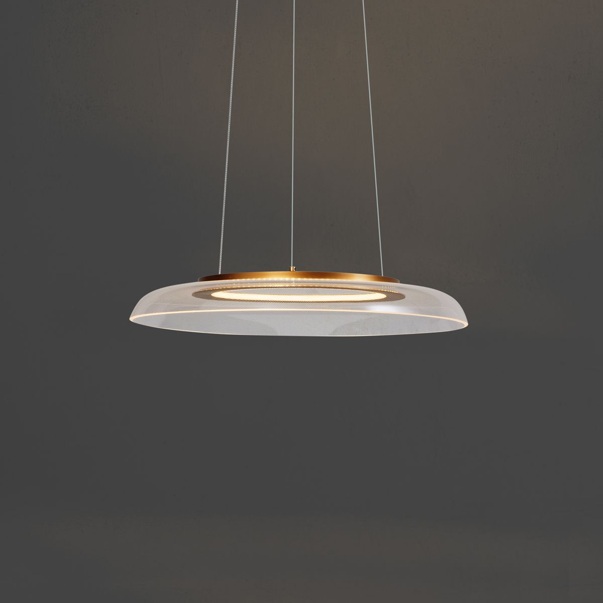 Design hanglamp goud en transparant 3-staps dimbaar - Scacrylic