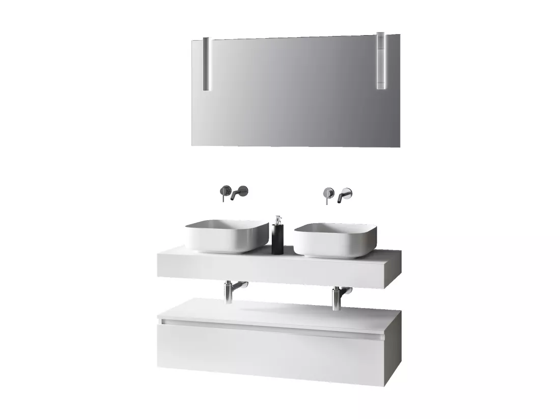 Ensemble de salle de bain 8 pièces ASTRA blanc