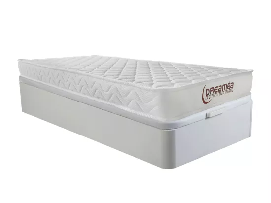 Ensemble 90 x 190 cm sommier coffre blanc + matelas mémoire de forme ép.15cm - PELOPS de YSMÉE