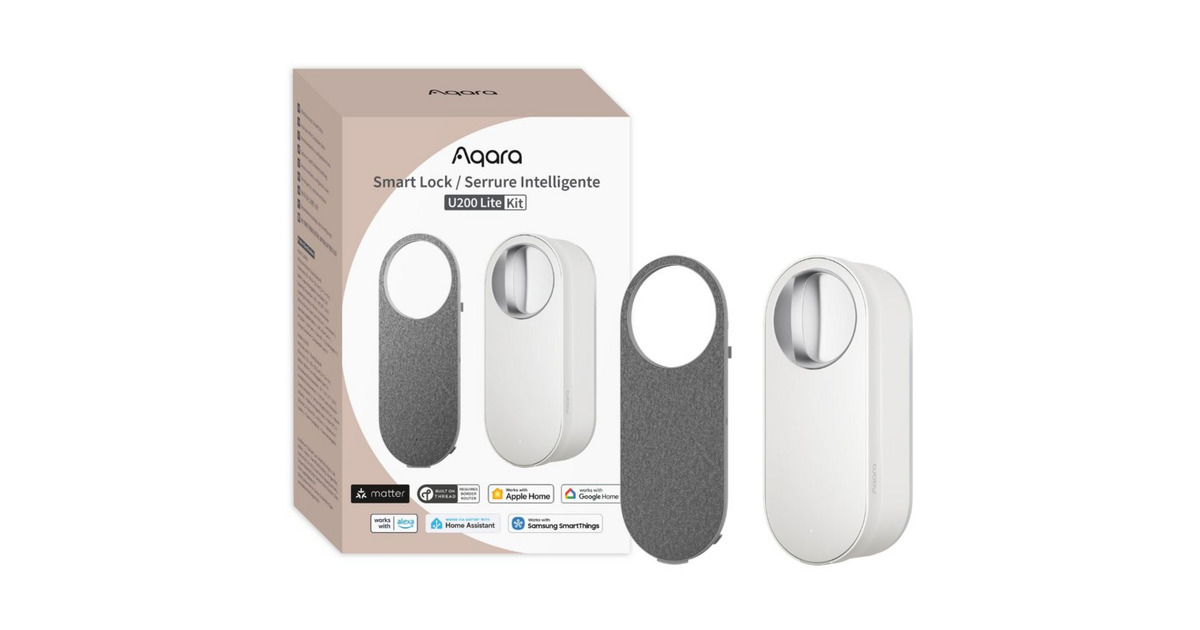AqaraSmart Lock U200 Lite Kit elektronisch deurslot  (Wit, Matter via Thread, Bluetooth 5.1, NFC)