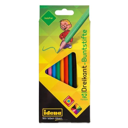 Idena Dreikantbuntstifte Standard, holzfrei, 12 Stück