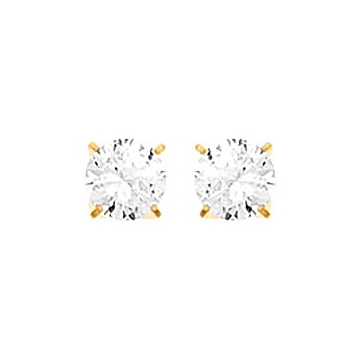 Boucles d'oreilles oxyde de zirconium or 9 carats5 mm