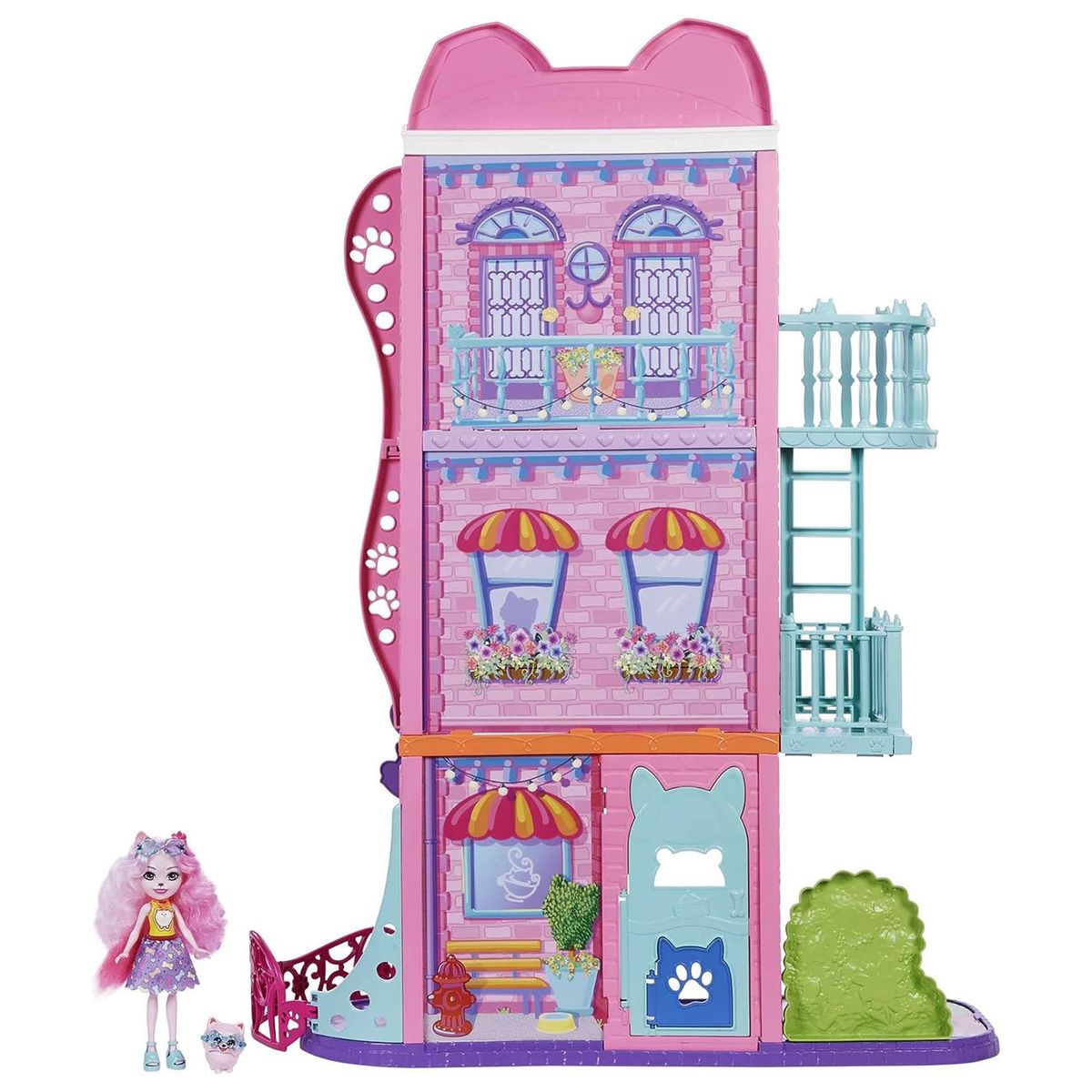 Mattel HJH65 - Enchantimals - City Tails - Stadthaus mit Café