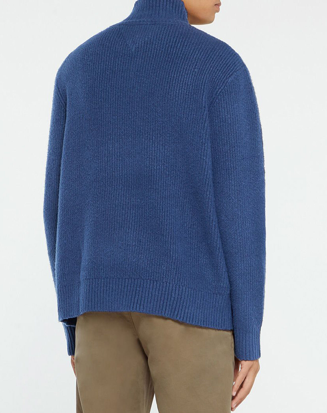 Tommy Jeans Pull col camionneur Badge bleu marine