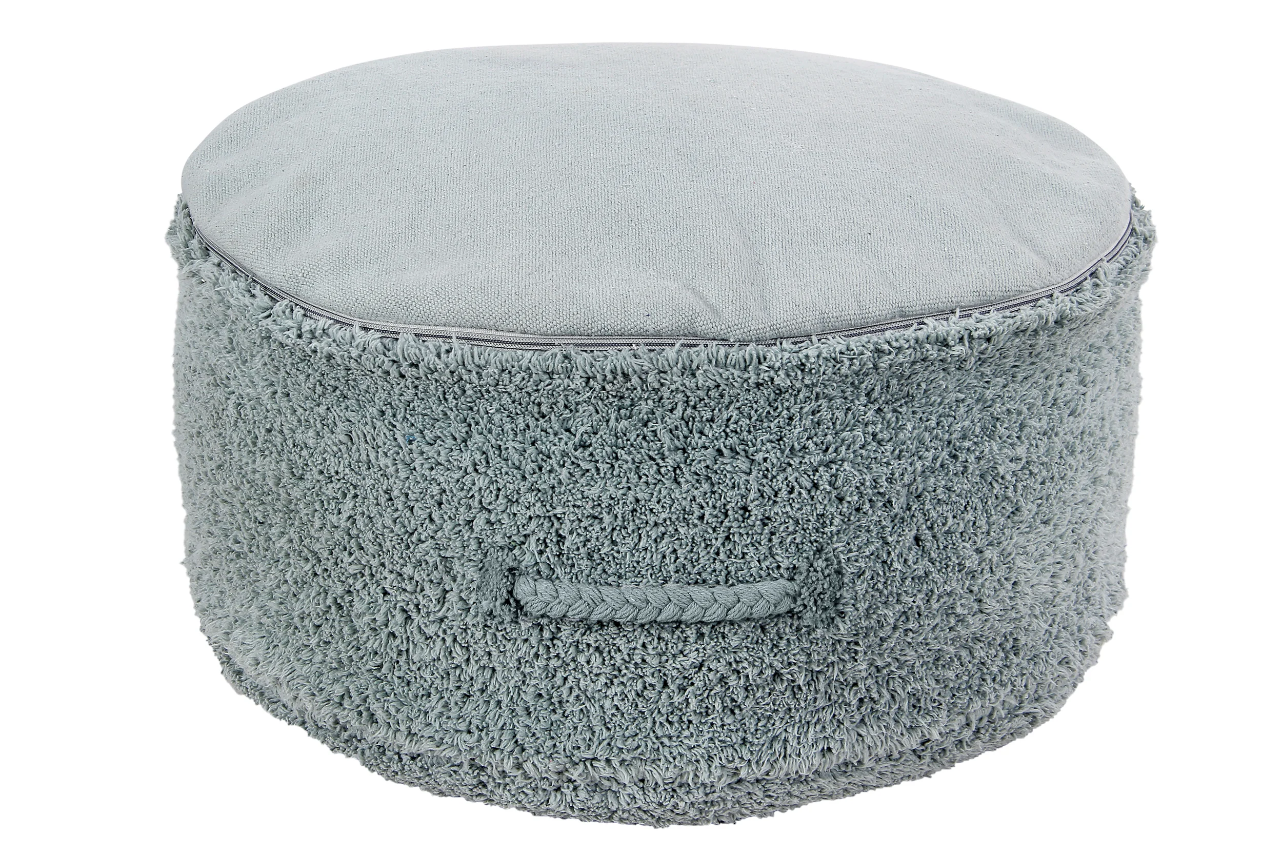CHILL - Pouf rond couvert en coton | Bleu