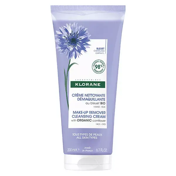 Creme demaquilante de limpeza Klorane Centáurea 200ml