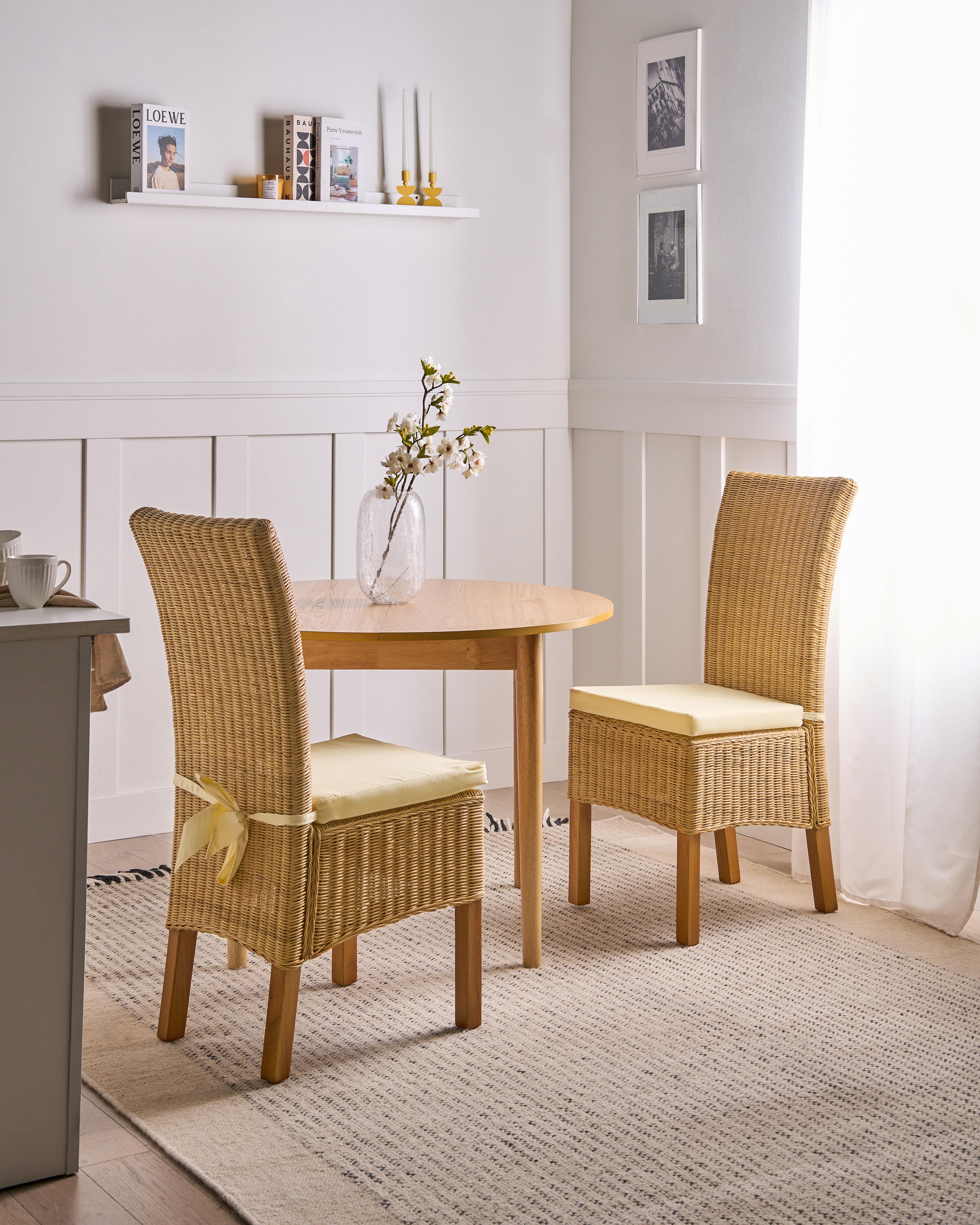 Set van 2 eetkamerstoelen ANDES Rotan Natuurlijk