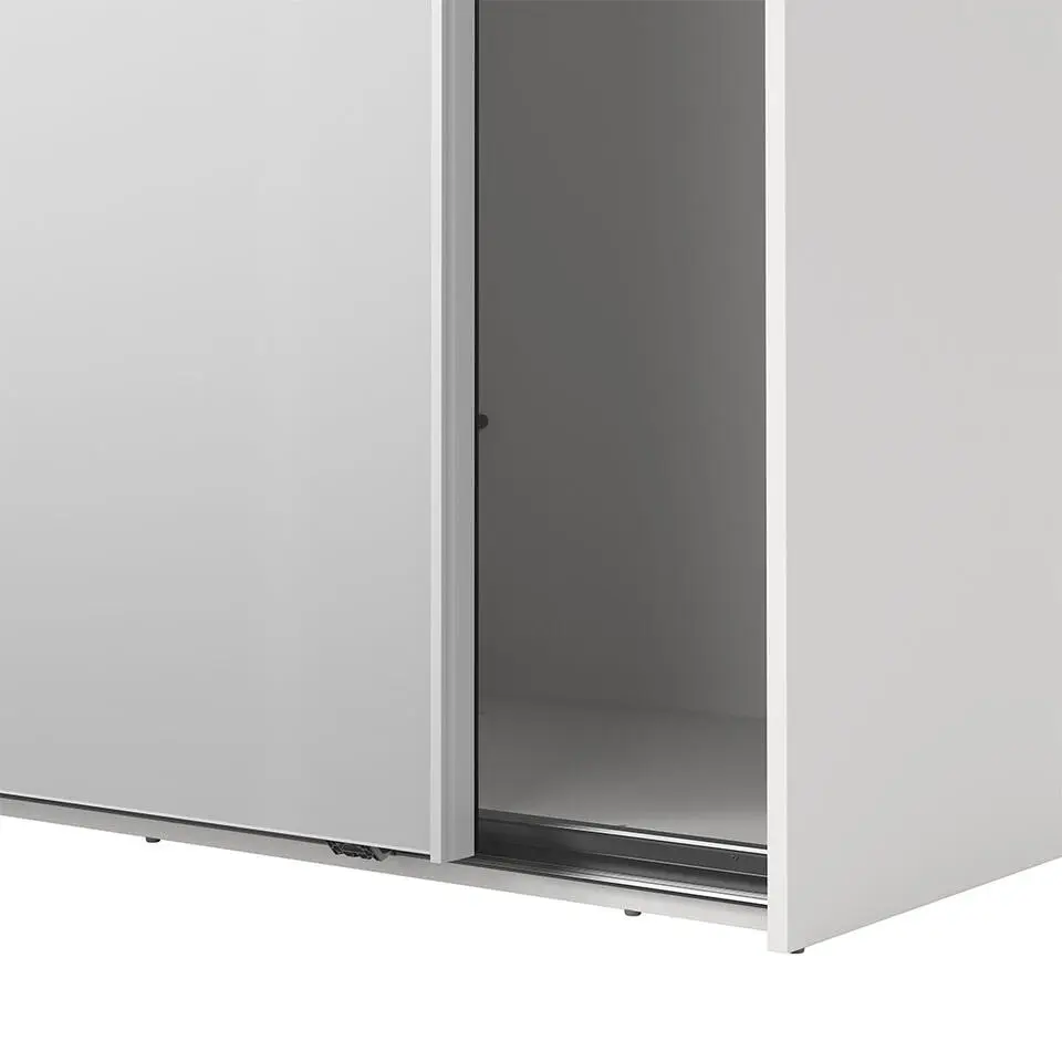 Hioshop Como schuifdeurkast 2 deuren met spiegel 245x220cm wit