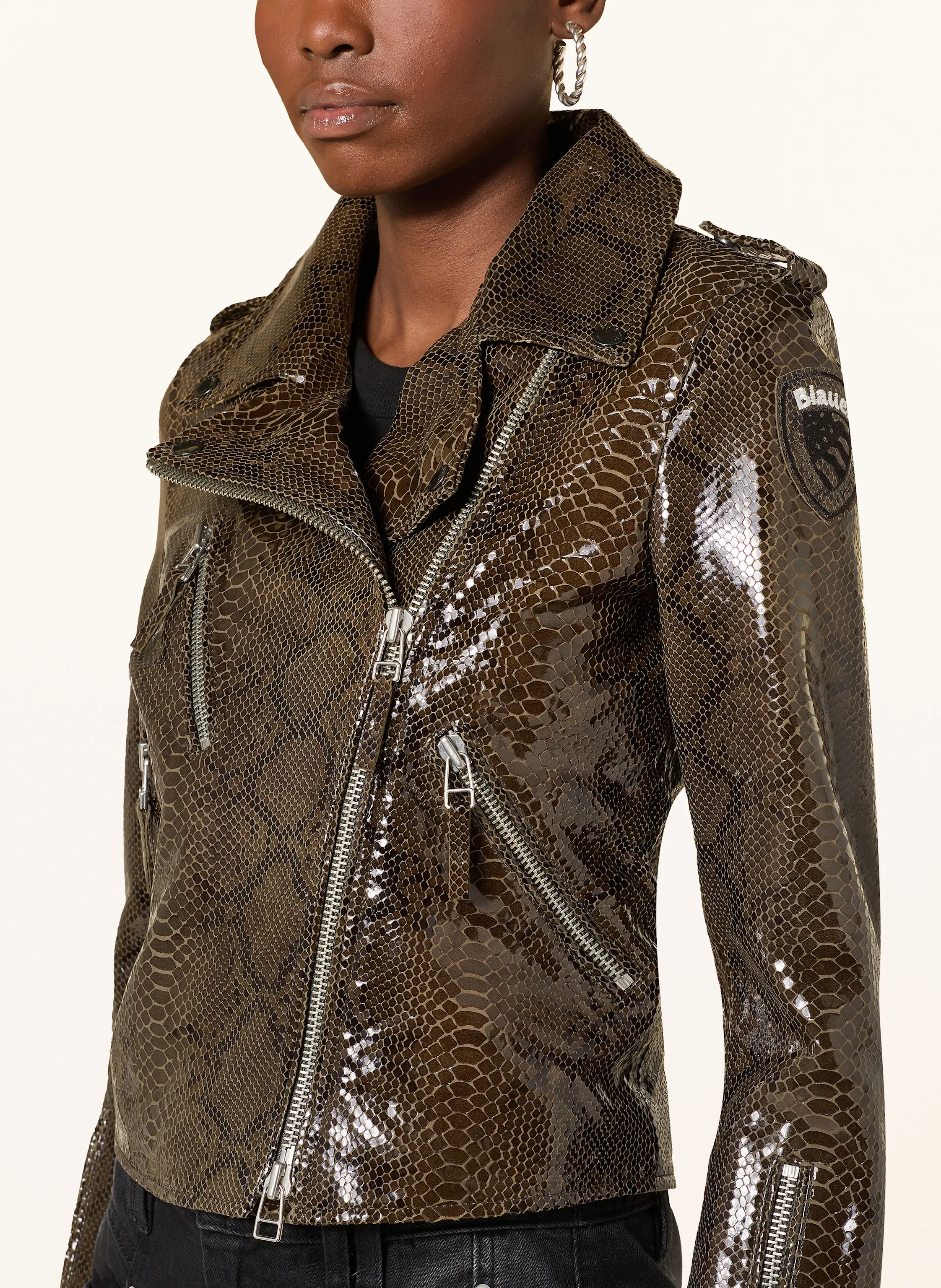 Blauer Lederjacke CHERRY