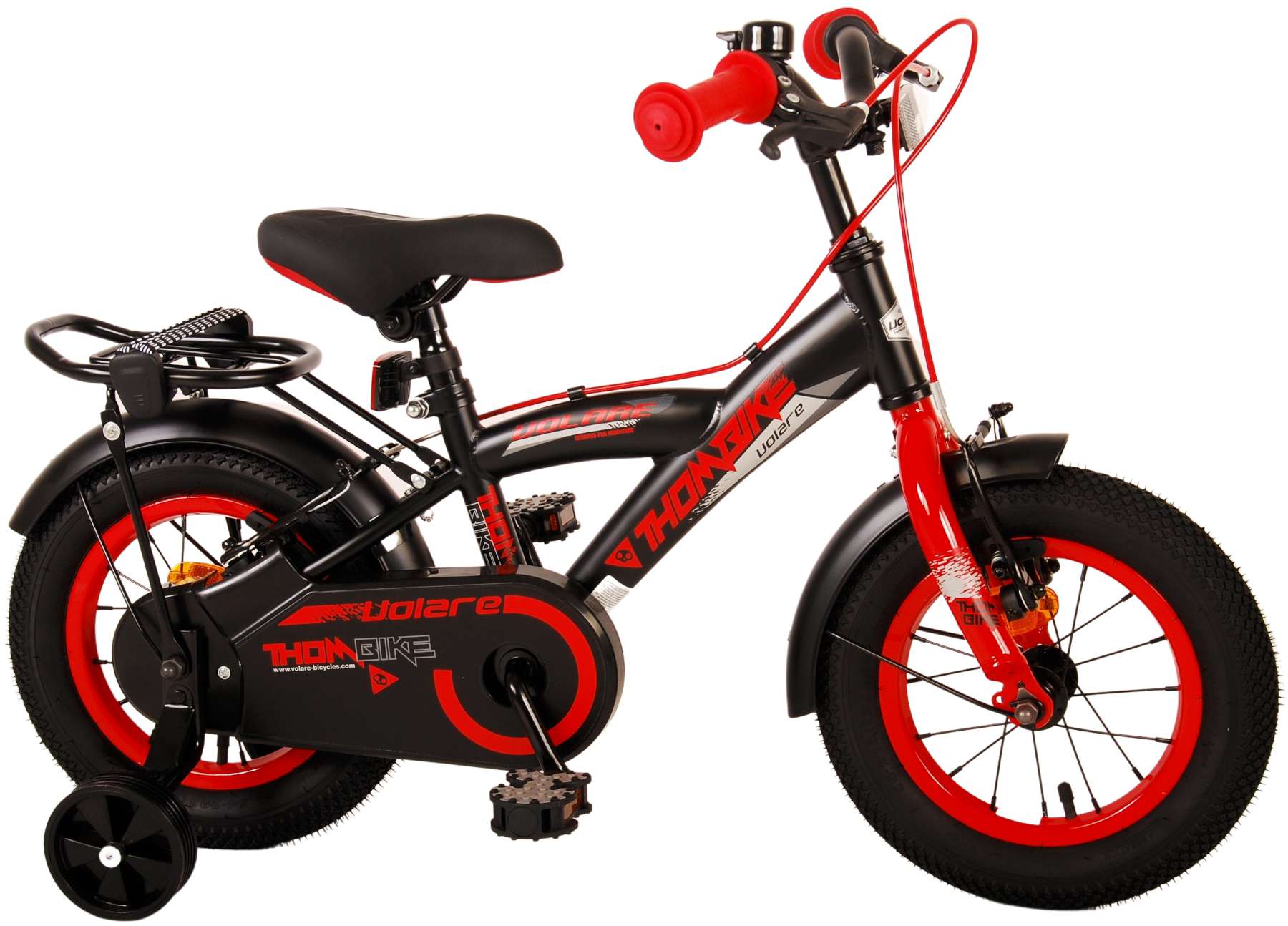 TPFSports Thombike Kinderfahrrad - Jungen - 12 Zoll - Rücktritt + Handbremse - Schwarz/Gelb