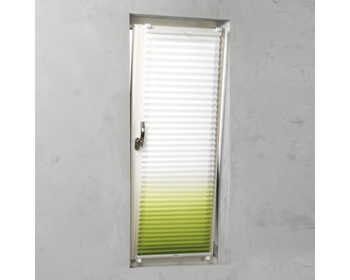 Soluna plisségordijn met zijspan, kleurverloop wit/groen, 45x130 cm