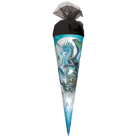 Roth Schultüte Eisdrache, 35 cm, rund, Tüllverschluss