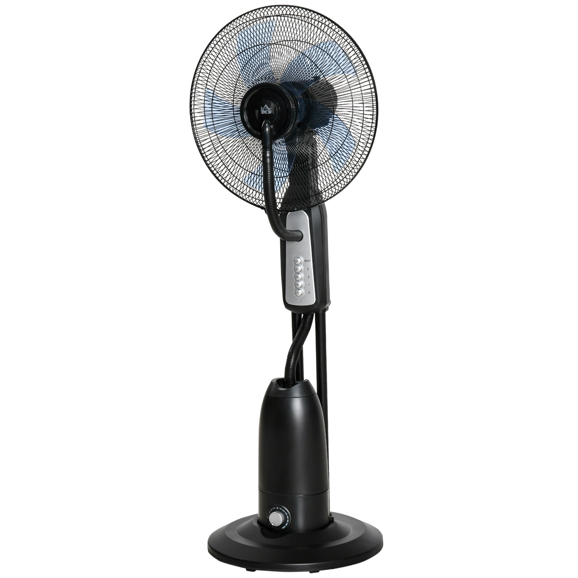 HOMCOM Standventilator mit Wasserzerstäuber schwarz, silber 44,5 x 44,5 x 120 cm (BxTxH)