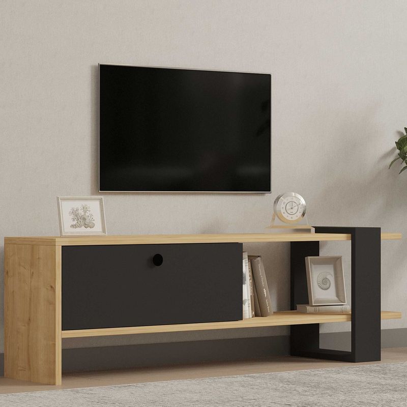 Yonca - TV-meubel - Antraciet - 120 cm - 100% Melamine