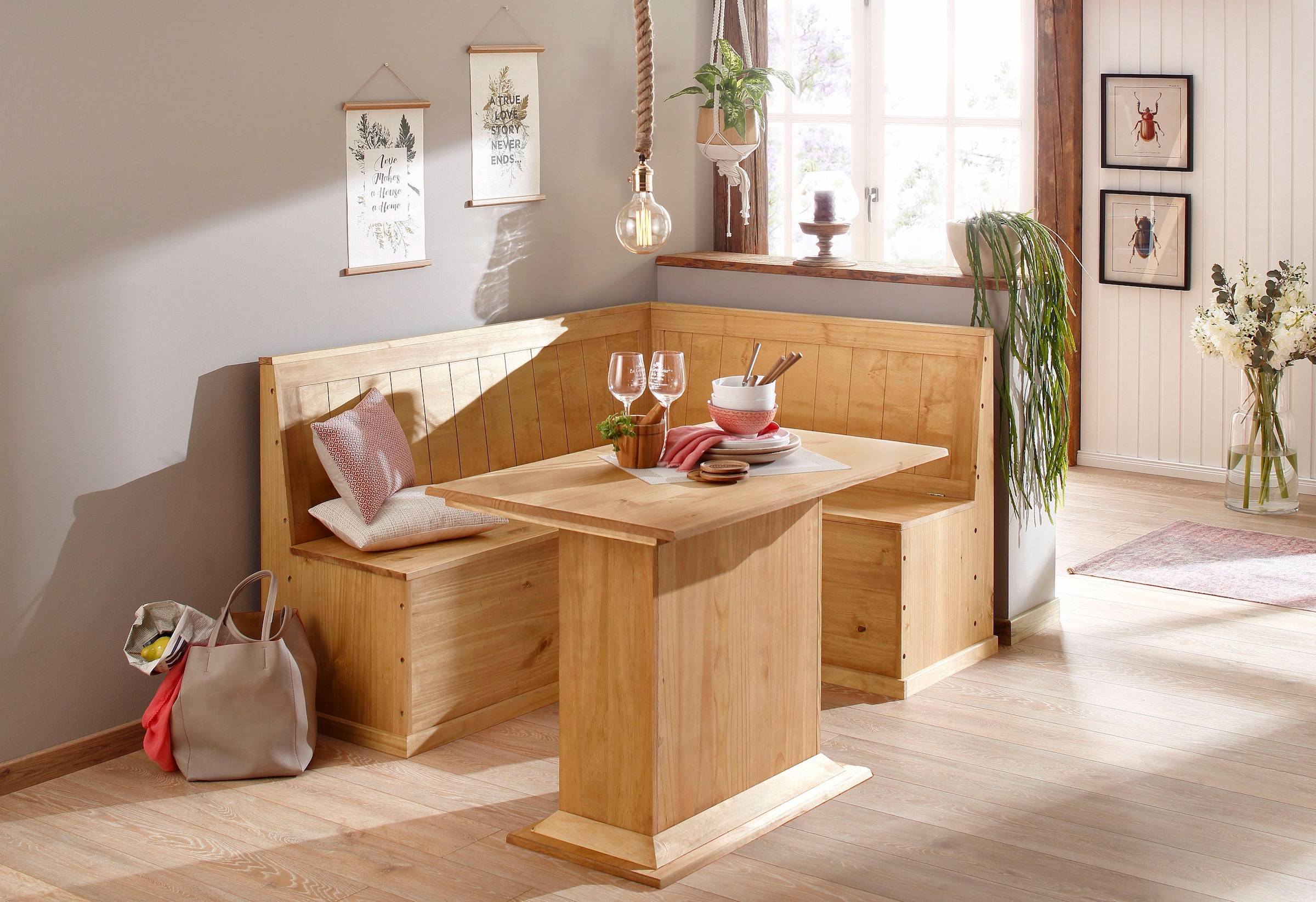 Home affaire Essgruppe »Sara« 2 Stk. tlg. bestehend aus Eckbank und Tisch