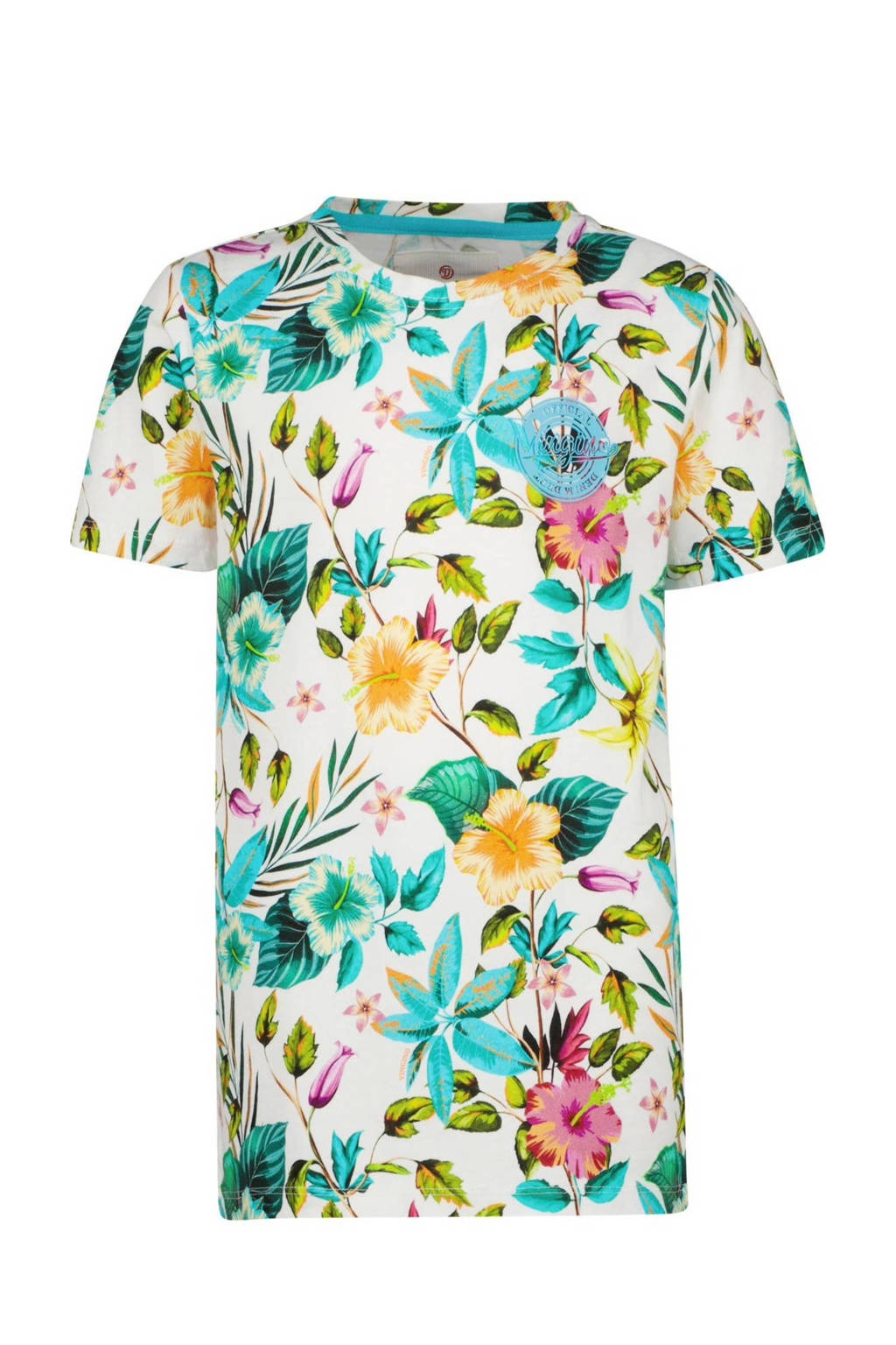 Vingino T-shirt JOA met all over print blauw/multicolor