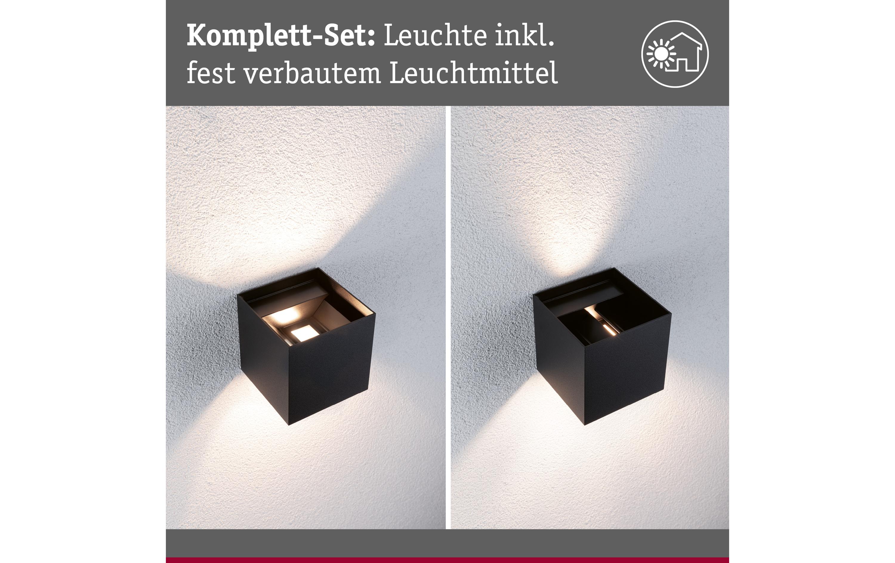 Outdoor Wandleuchte LED House Cybo, 2x2.5W, RGBW, AnthrazitLED Aussenwandleuchte