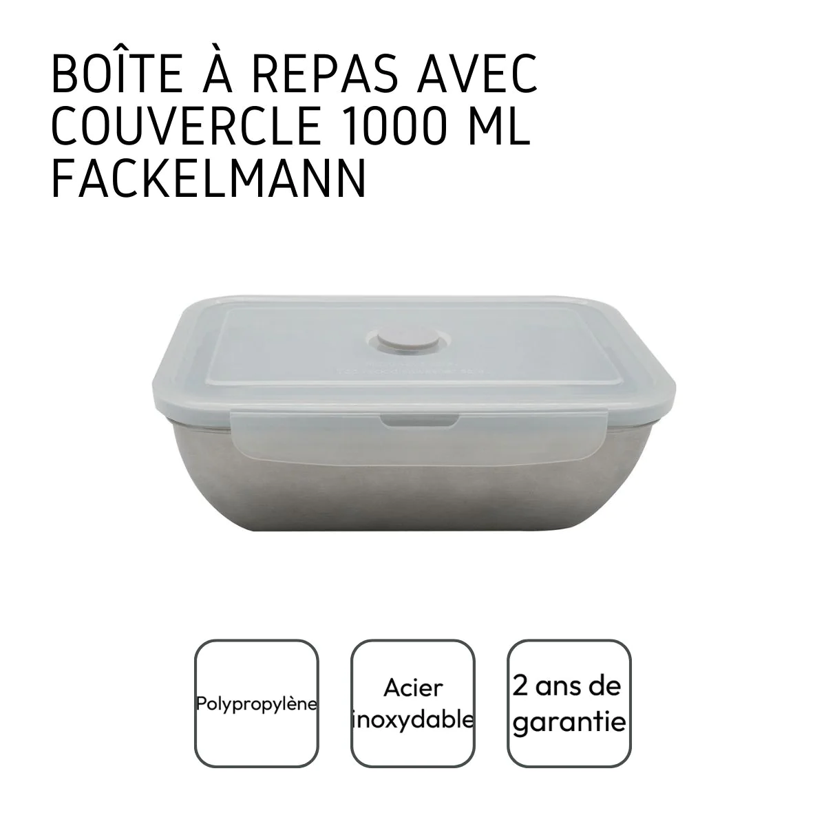 Lunch box inox avec couvercle à clips 1000 ml Move Fackelmann
