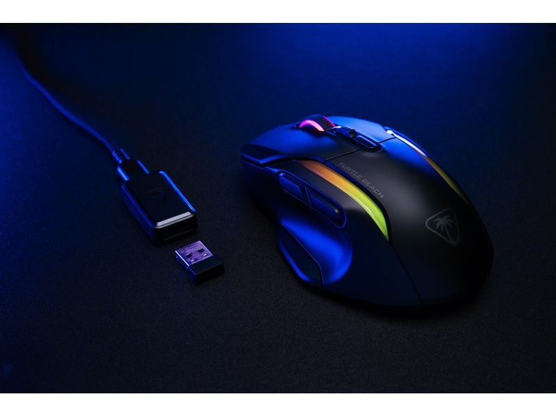 Turtle Beach Gaming-Maus Kone II Air Schwarz Kabellose Präzisionsspielmaus mit einstellbarer DPI, ergonomischem Design und programmierbaren Tasten für ultimative Kontrolle und Komfort beim Spielen