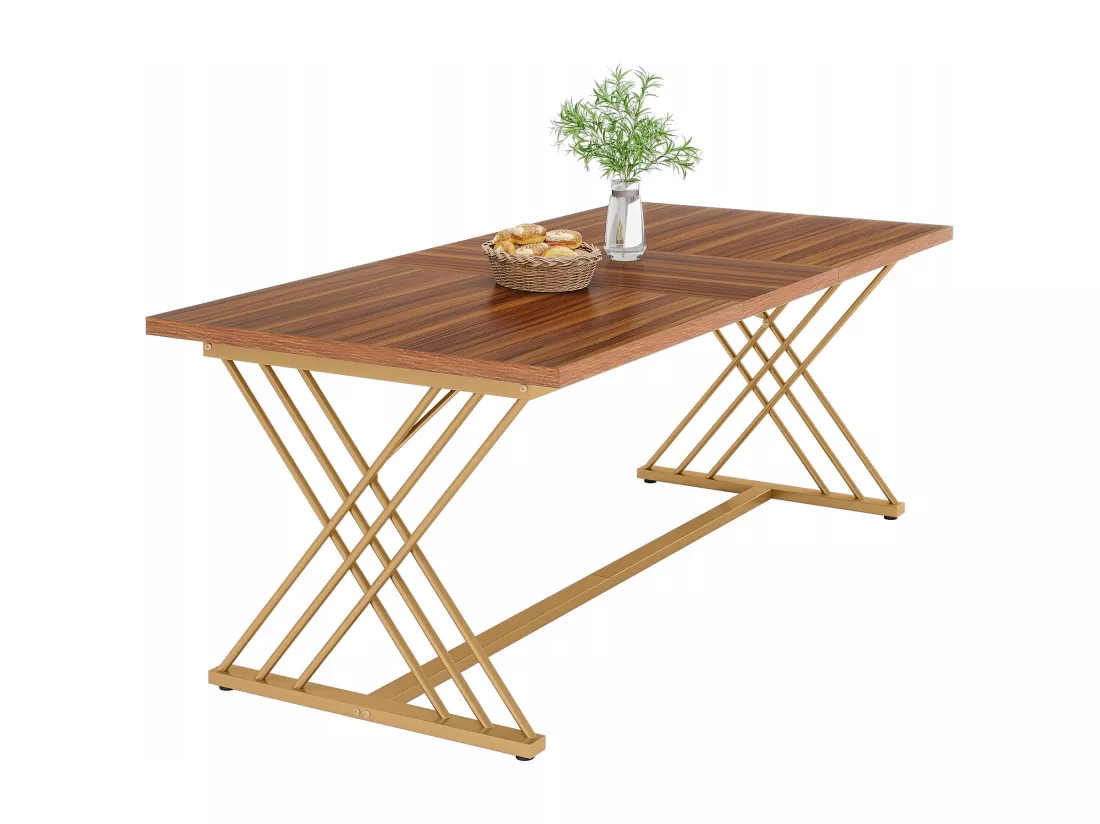Table à Manger pour 4 à 6 Personnes, 160 x 80 x 75 cm, Table de Cuisine, Table de Salle à Manger rectangulaire avec Cadre en métal
