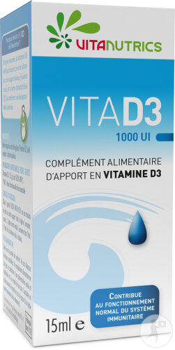 Vitanutrics VITAD3 1000 UI Vitamine D3 Flacon 15ml